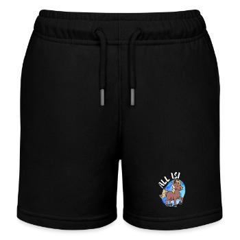 Islandponys Pony Statement Islandpferde Pferdenarr - Kinder Organic Joggingshorts Mini Bolter von Stanley/Stella - Schwarz - Vorne