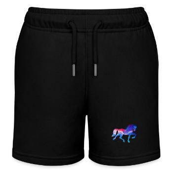 Horse Fool Stallion Gallop Icelandic Horses Horses - Kids Organic Sweat Shorts by Stanley/Stella - black - Front