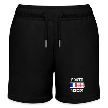 La Géorgie et la France alimentent 100% - Short de jogging enfant bio Stanley/Stella - noir - Devant