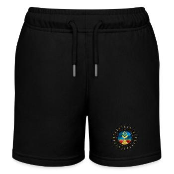 Flower Sun Fun - Kinder Organic Joggingshorts Mini Bolter von Stanley/Stella - Schwarz - Vorne