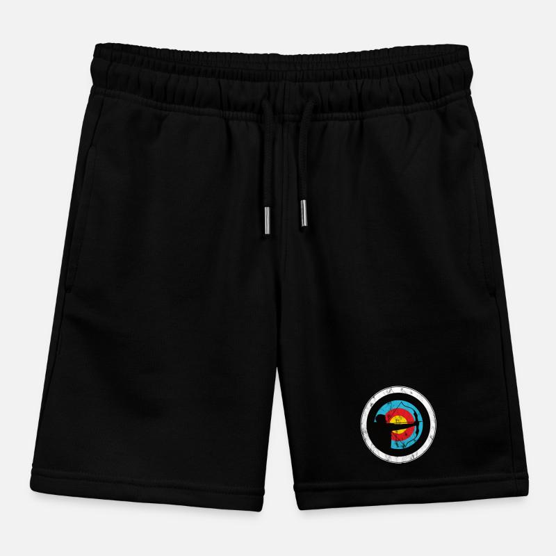 Archer and bowman with target archery Kids Organic Sweat Shorts by Stanley/Stella