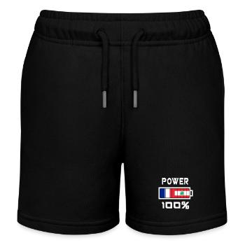 Liban et France Power 100% - Short de jogging enfant bio Stanley/Stella - noir - Devant
