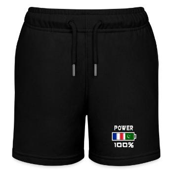 Le Pakistan et la France sont au pouvoir - Short de jogging enfant bio Stanley/Stella - noir - Devant