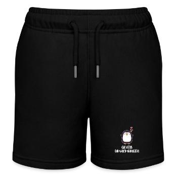 Süß Pinguin Statement Herz Tier Vogel Arktis - Kinder Organic Joggingshorts Mini Bolter von Stanley/Stella - Schwarz - Vorne