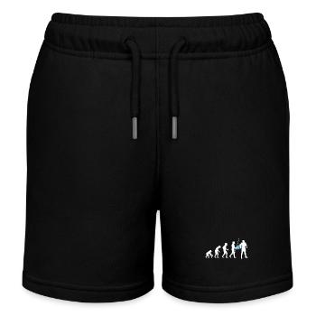 Greek Evolution Superhero Greek Flag - Kids Organic Sweat Shorts by Stanley/Stella - black - Front