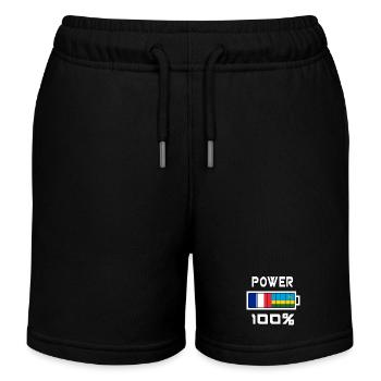 Rwanda et France Power 100 - Short de jogging enfant bio Stanley/Stella - noir - Devant