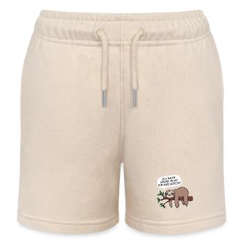 Faul Tier Statement Schlafen Müde Faultier - Kinder Organic Joggingshorts Mini Bolter von Stanley/Stella - Natur - Vorne