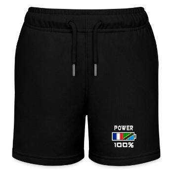 La Tanzanie et France Power 100 % - Short de jogging enfant bio Stanley/Stella - noir - Devant