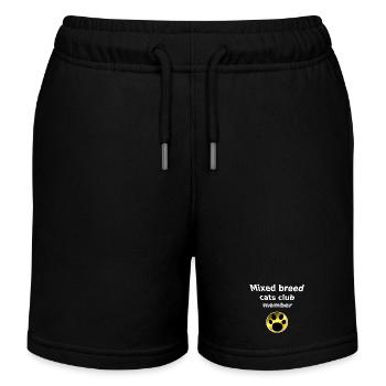 Mixed Breed Cats Club, Tier Tatzen, closing - Kinder Organic Joggingshorts Mini Bolter von Stanley/Stella - Schwarz - Vorne