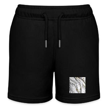 Marmor Naturstein Weiß Gold Textur - Kinder Organic Joggingshorts Mini Bolter von Stanley/Stella - Schwarz - Vorne