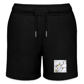 Marbre Or Blanc Texture - Short de jogging enfant bio Stanley/Stella - noir - Devant