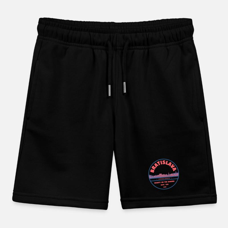 Bratislava Skyline Danube Kids Organic Sweat Shorts by Stanley/Stella