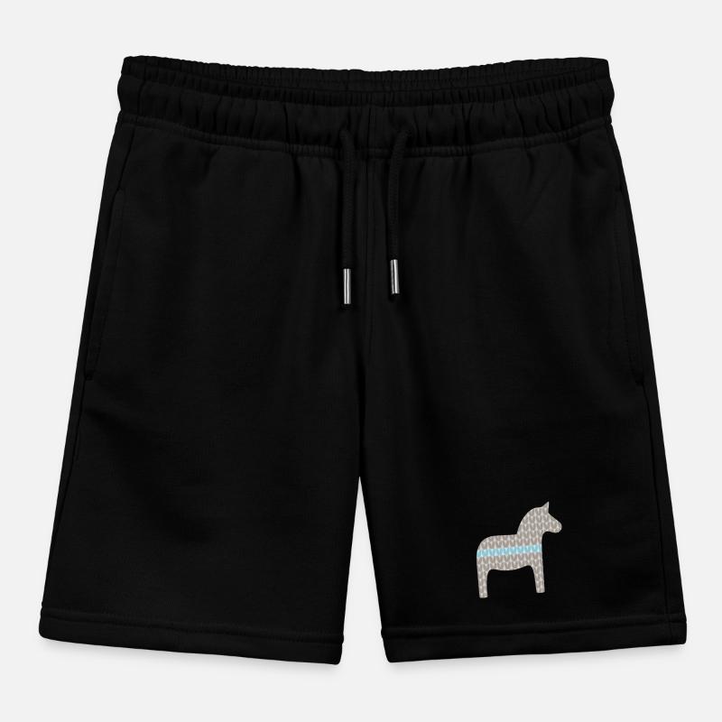 Dala Horse Knitting Pattern Scandinavian Christmas Kids Organic Sweat Shorts by Stanley/Stella