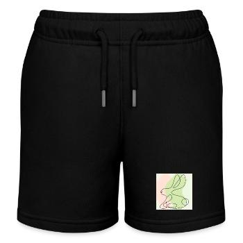 EASTER BUNNY LINE DRAWING - Kids Organic Sweat Shorts by Stanley/Stella - black - Front