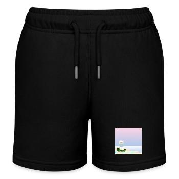 Winter Background - Polar Bear by the Sea - SLEDGES - Kids Organic Sweat Shorts by Stanley/Stella - black - Front