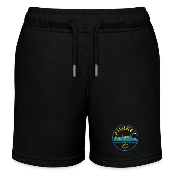 Phuket Stadt-Skyline Emblem - Kinder Organic Joggingshorts Mini Bolter von Stanley/Stella - Schwarz - Vorne