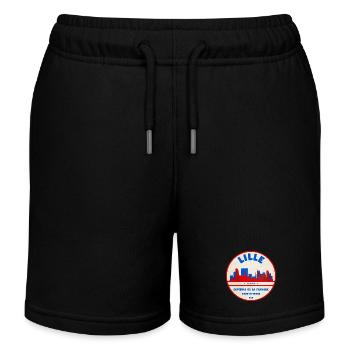 Insigne rétro de la Skyline de Lille - Short de jogging enfant bio Stanley/Stella - noir - Devant