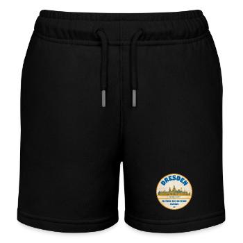 Dresden Skyline Vintage Label - Kids Organic Sweat Shorts by Stanley/Stella - black - Front