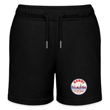 Hanoi City of Peace Badge Stadtlandschaft - Kinder Organic Joggingshorts Mini Bolter von Stanley/Stella - Schwarz - Vorne