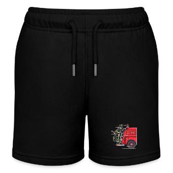 Feuerwehrmann Brandschutz Retter Feuerwehrauto - Kinder Organic Joggingshorts Mini Bolter von Stanley/Stella - Schwarz - Vorne