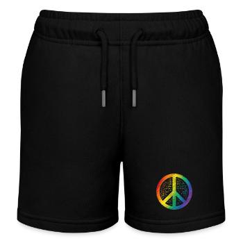 Shining peace sign - Kids Organic Sweat Shorts by Stanley/Stella - black - Front
