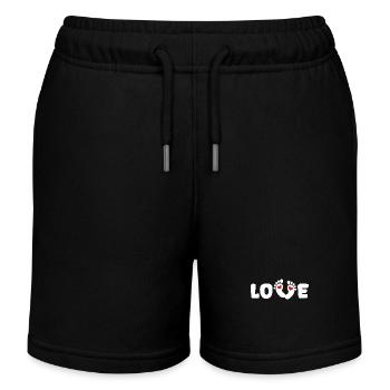Pregnancy Pregnant Heart Baby Feet Family - Kids Organic Sweat Shorts by Stanley/Stella - black - Front