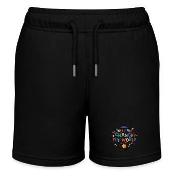 Vous pouvez changer le monde - Short de jogging enfant bio Stanley/Stella - noir - Devant