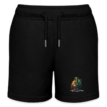 Leprechaun mit Topf und Wasserfarben - Kinder Organic Joggingshorts Mini Bolter von Stanley/Stella - Schwarz - Vorne