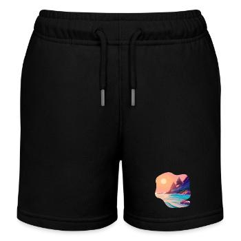 Sunrise Sea Island Holiday - Kids Organic Sweat Shorts by Stanley/Stella - black - Front