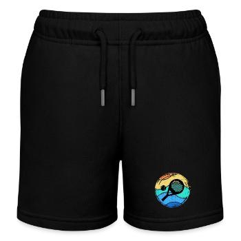 Padel Spieler Padelspiel Rückschlag Racket Ball - Kinder Organic Joggingshorts Mini Bolter von Stanley/Stella - Schwarz - Vorne