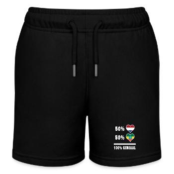 Ethiopia and the Netherlands 100% Genius Flag - Kids Organic Sweat Shorts by Stanley/Stella - black - Front