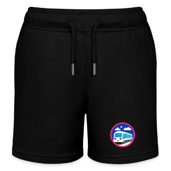 Lokomotive, Zug, Eisenbahn - Kinder Organic Joggingshorts Mini Bolter von Stanley/Stella - Schwarz - Vorne