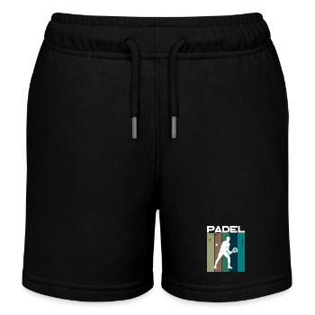 Training Padel Player Tennis Racket Balls - Kids Organic Sweat Shorts by Stanley/Stella - black - Front