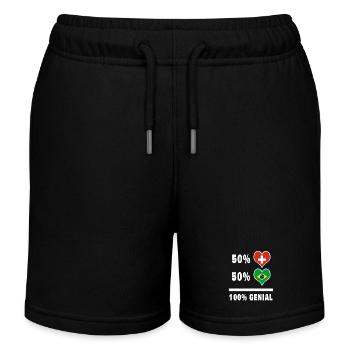 Brasilien und Schweiz 100% Genial Flagge - Kinder Organic Joggingshorts Mini Bolter von Stanley/Stella - Schwarz - Vorne