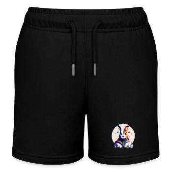 Bunny, Easter Bunny - Kids Organic Sweat Shorts by Stanley/Stella - black - Front