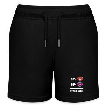 Cambodge et Suisse 100% Awesome Flag - Short de jogging enfant bio Stanley/Stella - noir - Devant