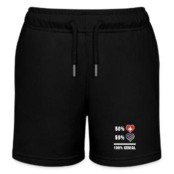Namibia and Switzerland 100% Genial Flag - Kids Organic Sweat Shorts by Stanley/Stella - black - Front