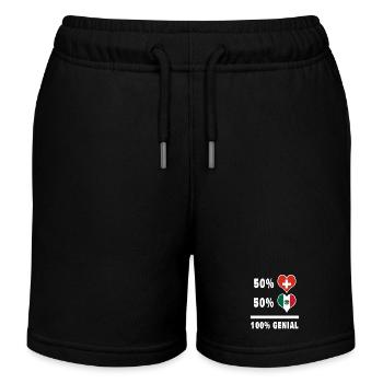 Mexiko und Schweiz 100% Genial Flagge - Kinder Organic Joggingshorts Mini Bolter von Stanley/Stella - Schwarz - Vorne