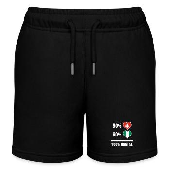 Nigeria and Switzerland 100% Awesome Flag - Kids Organic Sweat Shorts by Stanley/Stella - black - Front