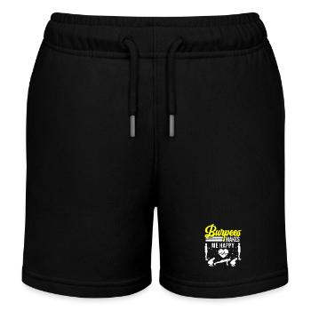 Burpees makes me happy - Kids Organic Sweat Shorts by Stanley/Stella - black - Front