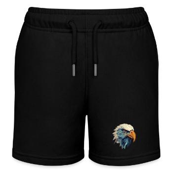 Stylized, geometric eagle - Kids Organic Sweat Shorts by Stanley/Stella - black - Front