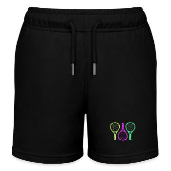 Padel Racket Setback Player Padel Game - Kids Organic Sweat Shorts by Stanley/Stella - black - Front