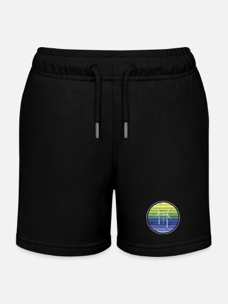 Windenergie Nachhaltigkeit - Kinder Organic Joggingshorts Mini Bolter von Stanley/Stella - Schwarz