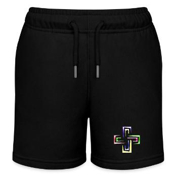 Neon Prism Frames Abstract Logo - Kids Organic Sweat Shorts by Stanley/Stella - black - Front