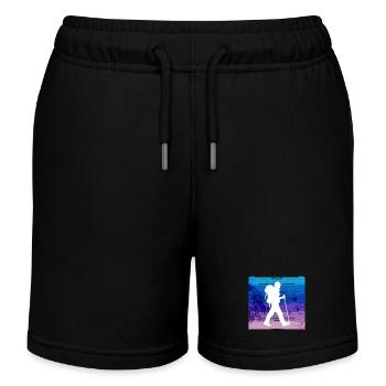 Mountain Summit Hike Hikers Hiking Mountaineering - Kids Organic Sweat Shorts by Stanley/Stella - black - Front
