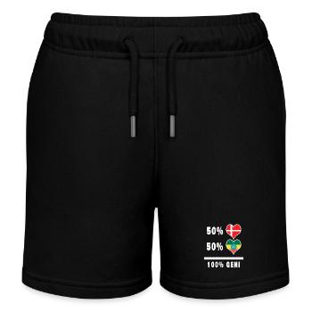 Ethiopia and Denmark 100% genius flag - Kids Organic Sweat Shorts by Stanley/Stella - black - Front