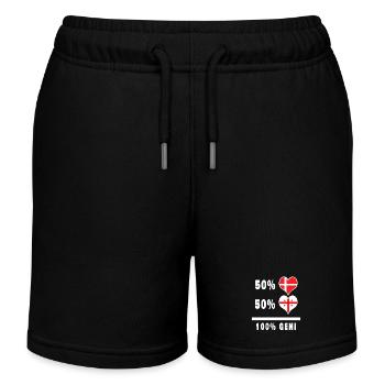 Georgien und Dänemark 100% geniale Flagge - Kinder Organic Joggingshorts Mini Bolter von Stanley/Stella - Schwarz - Vorne