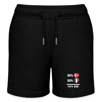 Frankreich und Dänemark 100% geniale Flagge - Kinder Organic Joggingshorts Mini Bolter von Stanley/Stella - Schwarz - Vorne