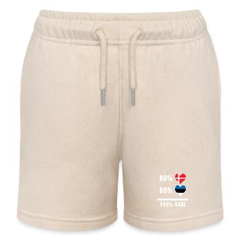 Estonie et Danemark 100% drapeau de génie - Short de jogging enfant bio Stanley/Stella - écru doux - Devant