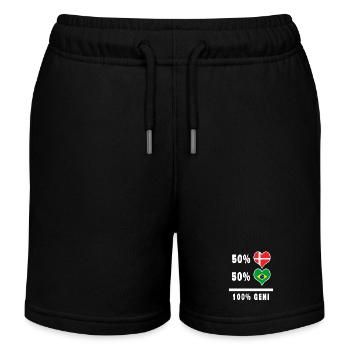 Brazil and Denmark 100% genius flag - Kids Organic Sweat Shorts by Stanley/Stella - black - Front